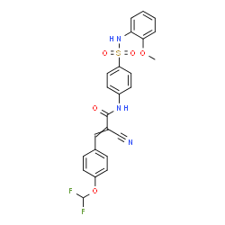 ChemSpider 2D Image | 2-Cyano-3-[4-(difluoromethoxy)phenyl]-N-{4-[(2-methoxyphenyl)sulfamoyl]phenyl}acrylamide | C24H19F2N3O5S
