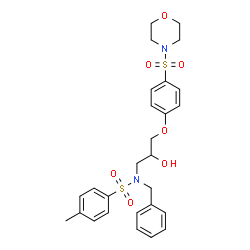 ChemSpider 2D Image | N-Benzyl-N-{2-hydroxy-3-[4-(4-morpholinylsulfonyl)phenoxy]propyl}-4-methylbenzenesulfonamide | C27H32N2O7S2