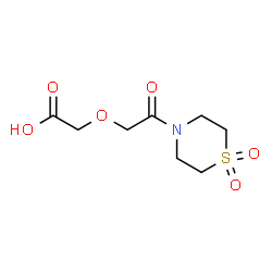 ChemSpider 2D Image | [2-(1,1-Dioxido-4-thiomorpholinyl)-2-oxoethoxy]acetic acid | C8H13NO6S