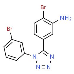 ChemSpider 2D Image | 2-Bromo-5-[1-(3-bromophenyl)-1H-tetrazol-5-yl]aniline | C13H9Br2N5