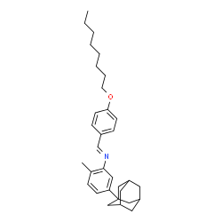 ChemSpider 2D Image | (E)-N-[5-(Adamantan-1-yl)-2-methylphenyl]-1-[4-(octyloxy)phenyl]methanimine | C32H43NO
