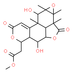 ChemSpider 2D Image | Methyl (4,9-dihydroxy-1a,1b,8b,9a-tetramethyl-2,7-dioxo-1b,3a,4,4a,5,7,8b,8c,9,9a-decahydro-1aH,2H-oxireno[4,5][2]benzofuro[7,1-fg]isochromen-5-yl)acetate | C21H26O9