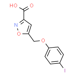 ChemSpider 2D Image | 5-[(4-Iodophenoxy)methyl]-1,2-oxazole-3-carboxylic acid | C11H8INO4