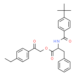 ChemSpider 2D Image | 2-(4-Ethylphenyl)-2-oxoethyl N-(4-tert-butylbenzoyl)phenylalaninate | C30H33NO4