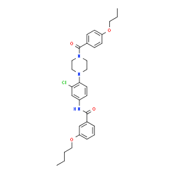 ChemSpider 2D Image | 3-Butoxy-N-{3-chloro-4-[4-(4-propoxybenzoyl)-1-piperazinyl]phenyl}benzamide | C31H36ClN3O4