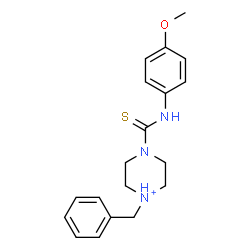 ChemSpider 2D Image | 1-Benzyl-4-[(4-methoxyphenyl)carbamothioyl]piperazin-1-ium | C19H24N3OS