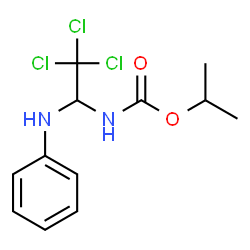 ChemSpider 2D Image | Isopropyl (1-anilino-2,2,2-trichloroethyl)carbamate | C12H15Cl3N2O2
