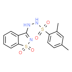 ChemSpider 2D Image | N'-(1,1-Dioxido-1,2-benzothiazol-3-yl)-2,4-dimethylbenzenesulfonohydrazide | C15H15N3O4S2