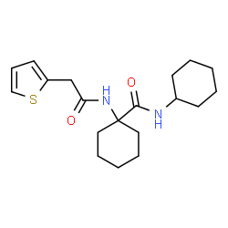 ChemSpider 2D Image | N-Cyclohexyl-1-[(2-thienylacetyl)amino]cyclohexanecarboxamide | C19H28N2O2S