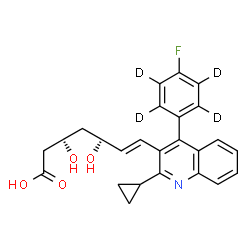 ChemSpider 2D Image | (3R,5S,6E)-7-{2-Cyclopropyl-4-[4-fluoro(~2~H_4_)phenyl]-3-quinolinyl}-3,5-dihydroxy-6-heptenoic acid | C25H20D4FNO4