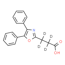 ChemSpider 2D Image | 3-(4,5-Diphenyl-1,3-oxazol-2-yl)(~2~H_4_)propanoic acid | C18H11D4NO3