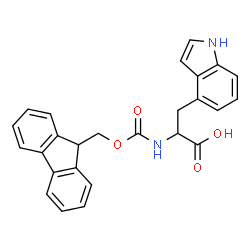 ChemSpider 2D Image | 2-{[(9H-Fluoren-9-ylmethoxy)carbonyl]amino}-3-(1H-indol-4-yl)propanoic acid (non-preferred name) | C26H22N2O4
