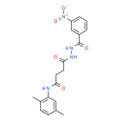 ChemSpider 2D Image | N-(2,5-Dimethylphenyl)-4-[2-(3-nitrobenzoyl)hydrazino]-4-oxobutanamide | C19H20N4O5