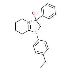 ChemSpider 2D Image | 1-(4-Ethylphenyl)-3-hydroxy-3-phenyl-2,3,5,6,7,8-hexahydro-1H-imidazo[1,2-a]pyridin-4-ium | C21H25N2O