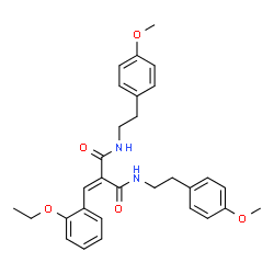 ChemSpider 2D Image | 2-(2-Ethoxybenzylidene)-N,N'-bis[2-(4-methoxyphenyl)ethyl]malonamide | C30H34N2O5
