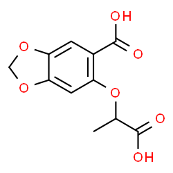 ChemSpider 2D Image | 6-(1-Carboxyethoxy)-1,3-benzodioxole-5-carboxylic acid | C11H10O7