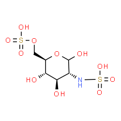 ChemSpider 2D Image | 2-Deoxy-6-O-sulfo-2-(sulfoamino)-D-glucopyranose | C6H13NO11S2