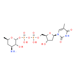 ChemSpider 2D Image | dTDP-3-amino-3,4,6-trideoxy-alpha-D-glucose | C16H27N3O13P2