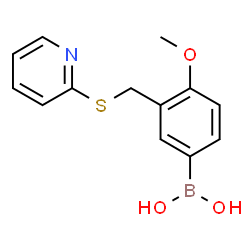 ChemSpider 2D Image | {4-Methoxy-3-[(2-pyridinylsulfanyl)methyl]phenyl}boronic acid | C13H14BNO3S