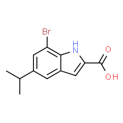 ChemSpider 2D Image | 7-Bromo-5-isopropyl-1H-indole-2-carboxylic acid | C12H12BrNO2