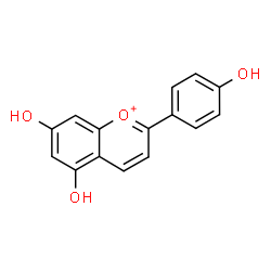 ChemSpider 2D Image | 5,7-Dihydroxy-2-(4-hydroxyphenyl)chromenium | C15H11O4