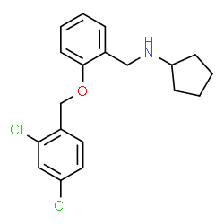 ChemSpider 2D Image | N-{2-[(2,4-Dichlorobenzyl)oxy]benzyl}cyclopentanamine | C19H21Cl2NO