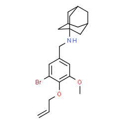 ChemSpider 2D Image | N-[4-(Allyloxy)-3-bromo-5-methoxybenzyl]-1-adamantanamine | C21H28BrNO2