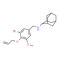 ChemSpider 2D Image | N-[4-(Allyloxy)-3-bromo-5-methoxybenzyl]-2-adamantanamine | C21H28BrNO2