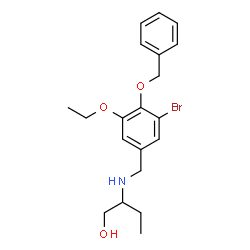 ChemSpider 2D Image | 2-{[4-(Benzyloxy)-3-bromo-5-ethoxybenzyl]amino}-1-butanol | C20H26BrNO3