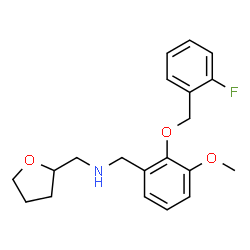 ChemSpider 2D Image | [2-(2-Fluoro-benzyloxy)-3-methoxy-benzyl]-(tetrahydro-furan-2-ylmethyl)-amine | C20H24FNO3