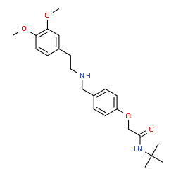 ChemSpider 2D Image | 2-[4-({[2-(3,4-Dimethoxyphenyl)ethyl]amino}methyl)phenoxy]-N-(2-methyl-2-propanyl)acetamide | C23H32N2O4