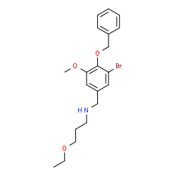 ChemSpider 2D Image | N-[4-(Benzyloxy)-3-bromo-5-methoxybenzyl]-3-ethoxy-1-propanamine | C20H26BrNO3