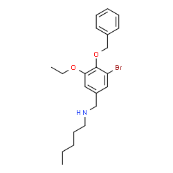 ChemSpider 2D Image | N-[4-(Benzyloxy)-3-bromo-5-ethoxybenzyl]-1-pentanamine | C21H28BrNO2