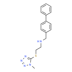 ChemSpider 2D Image | N-(4-Biphenylylmethyl)-2-[(1-methyl-1H-tetrazol-5-yl)sulfanyl]ethanamine | C17H19N5S