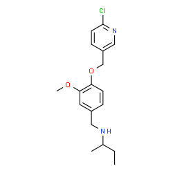 ChemSpider 2D Image | N-{4-[(6-Chloro-3-pyridinyl)methoxy]-3-methoxybenzyl}-2-butanamine | C18H23ClN2O2