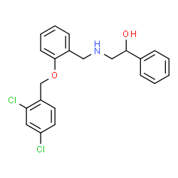 ChemSpider 2D Image | 2-({2-[(2,4-Dichlorobenzyl)oxy]benzyl}amino)-1-phenylethanol | C22H21Cl2NO2