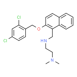ChemSpider 2D Image | N'-({2-[(2,4-Dichlorobenzyl)oxy]-1-naphthyl}methyl)-N,N-dimethyl-1,2-ethanediamine | C22H24Cl2N2O