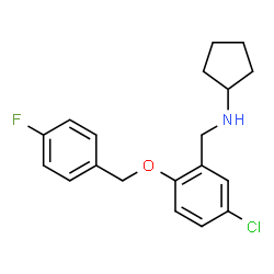 ChemSpider 2D Image | N-{5-Chloro-2-[(4-fluorobenzyl)oxy]benzyl}cyclopentanamine | C19H21ClFNO