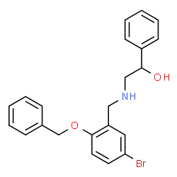 ChemSpider 2D Image | 2-{[2-(Benzyloxy)-5-bromobenzyl]amino}-1-phenylethanol | C22H22BrNO2