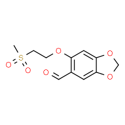 ChemSpider 2D Image | 6-[2-(Methylsulfonyl)ethoxy]-1,3-benzodioxole-5-carbaldehyde | C11H12O6S
