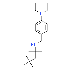 ChemSpider 2D Image | N,N-Diethyl-4-{[(2,4,4-trimethyl-2-pentanyl)amino]methyl}aniline | C19H34N2