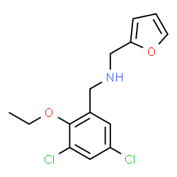 ChemSpider 2D Image | 1-(3,5-Dichloro-2-ethoxyphenyl)-N-(2-furylmethyl)methanamine | C14H15Cl2NO2