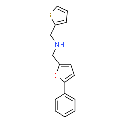 ChemSpider 2D Image | 1-(5-Phenyl-2-furyl)-N-(2-thienylmethyl)methanamine | C16H15NOS
