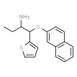 ChemSpider 2D Image | 1-(2-Naphthylsulfanyl)-1-(2-thienyl)-2-butanamine | C18H19NS2