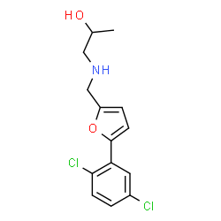 ChemSpider 2D Image | 1-({[5-(2,5-Dichlorophenyl)-2-furyl]methyl}amino)-2-propanol | C14H15Cl2NO2