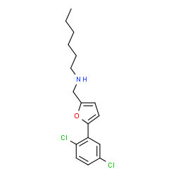 ChemSpider 2D Image | N-{[5-(2,5-Dichlorophenyl)-2-furyl]methyl}-1-hexanamine | C17H21Cl2NO