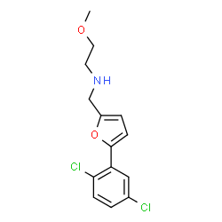 ChemSpider 2D Image | N-{[5-(2,5-Dichlorophenyl)-2-furyl]methyl}-2-methoxyethanamine | C14H15Cl2NO2