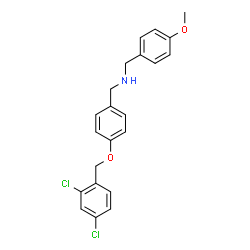 ChemSpider 2D Image | 1-{4-[(2,4-Dichlorobenzyl)oxy]phenyl}-N-(4-methoxybenzyl)methanamine | C22H21Cl2NO2