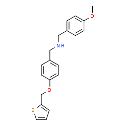 ChemSpider 2D Image | 1-(4-Methoxyphenyl)-N-[4-(2-thienylmethoxy)benzyl]methanamine | C20H21NO2S