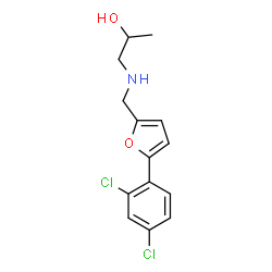 ChemSpider 2D Image | 1-({[5-(2,4-Dichlorophenyl)-2-furyl]methyl}amino)-2-propanol | C14H15Cl2NO2